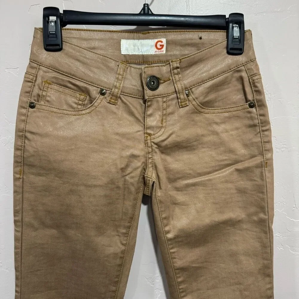 G by Guess Brown Shiny Skinny Jeans